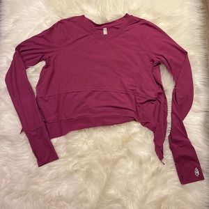 Free People FP Movement Pink Long Sleeve Athletic Loose Fit Shirt Xsmall NWOT